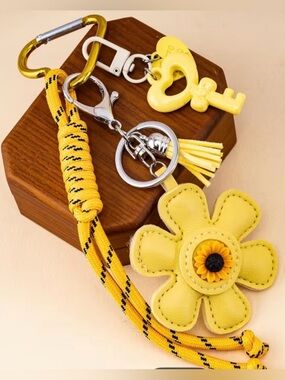 Yellow Key & Card Holder bag charm
